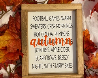 Autumn sign, fall decor, seasonal decor, home decor