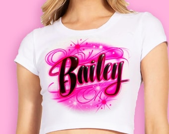 Custom Airbrush Crop Top: Personalized Name Shirt
