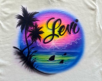 Florida Beach Family Vacation Airbrush T Shirt