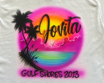 Gulf Shores Beach Family Vacation Airbrush T Shirt