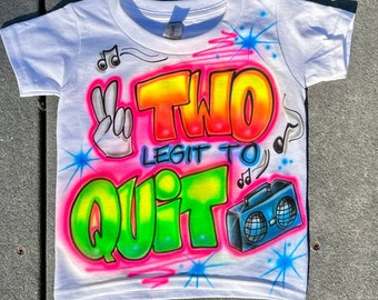 Two Legit To Quit 2nd Birthday T-Shirt: Personalized Kids Tee