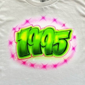Est Born in Year Airbrush T Shirt | Y2K Shirt | Air Brush Shirt