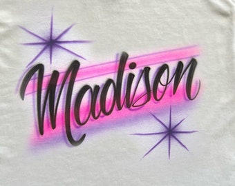 Airbrush Script Name T Shirt