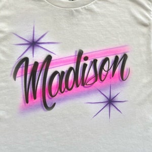 Airbrush Script Name T Shirt