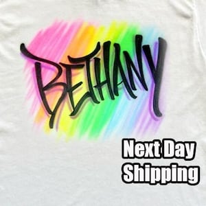 Neon Glow in the Dark Let's Glow Birthday Airbrush T shirt