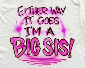 Camiseta de hermana mayor / Camiseta para anunciar el bebé / Camiseta para revelar el embarazo