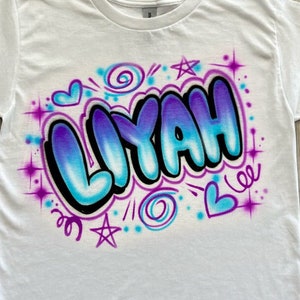 Any Name | Bubble Name | Airbrush Shirt | Airbrushed Shirt | Y2K Shirt