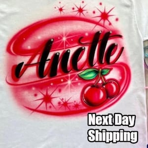 Airbrush T Shirt | Cherry T shirt | Custom Airbrush Shirt