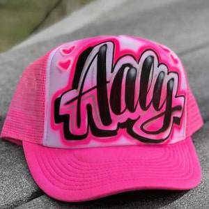 Airbrushed Any Name, Colors, Hat Trucker Snapback Personalized