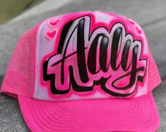 Airbrushed Any Name, Colors, Hat Trucker Snapback Personalized