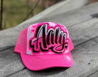 Airbrushed Any Name, Colors, Hat Trucker Snapback Personalized