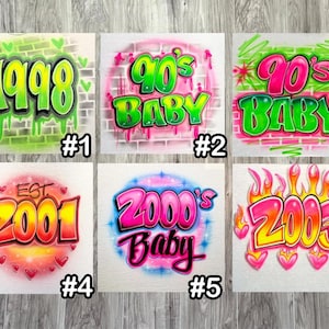 Neon 90s Baby Airbrush T-shirt | Crop Top | Tank Top