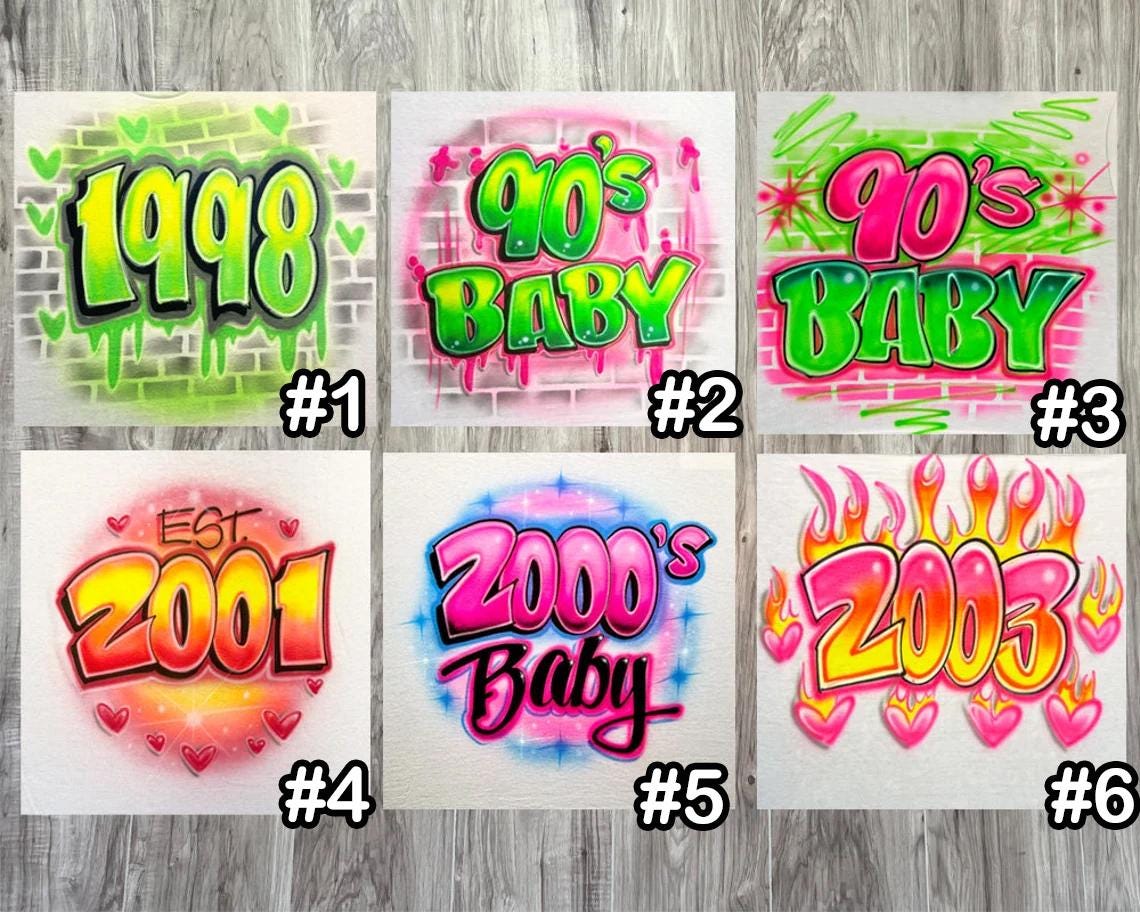 Neon 90s Baby Airbrush T-shirt Crop Top Tank Top