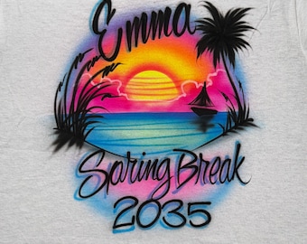 Personalized Airbrush Spring Break Shirt