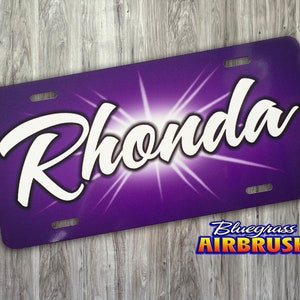 Custom License Plate Car Tag | Personalized License Plate | Airbrush License Plate