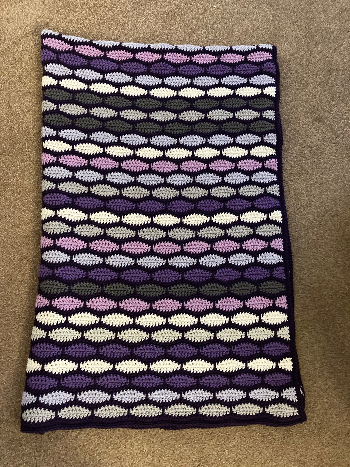 Crochet Blanket in Millstone Stitch Etsy