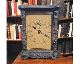 Antique metal Ornate French-style Carriage Clock early 1900