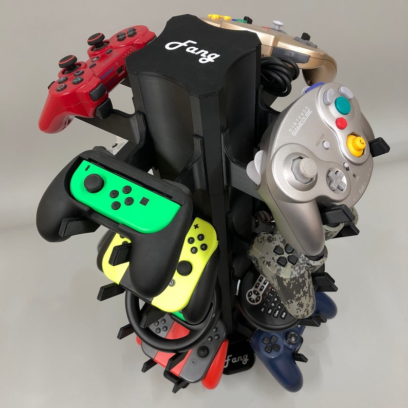 Modular Controller Stand - Fang Tower Neo Core (All Black) | Rotating Multi-Tier Display for Xbox, PS5, Switch, Retro | Expandable Organizer image 1