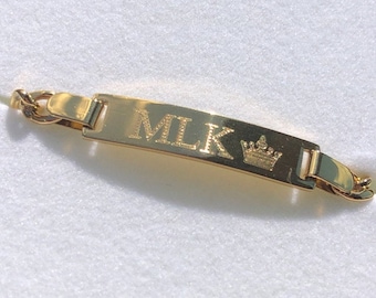 Personalized Baby Name Bracelet: Gold Plated ID Bracelet