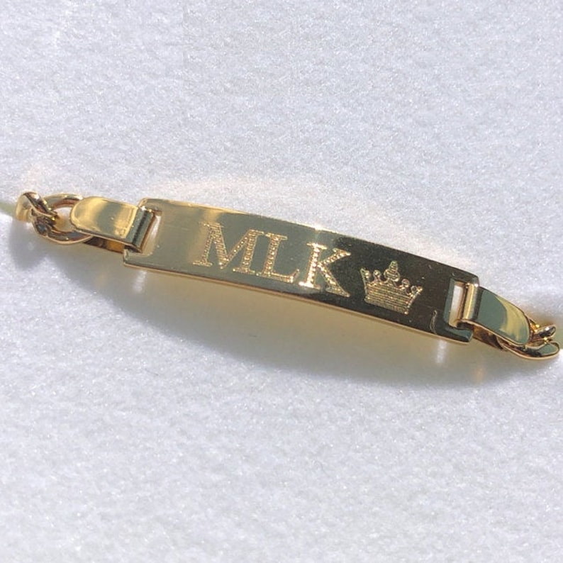 baby gold bracelet engraved