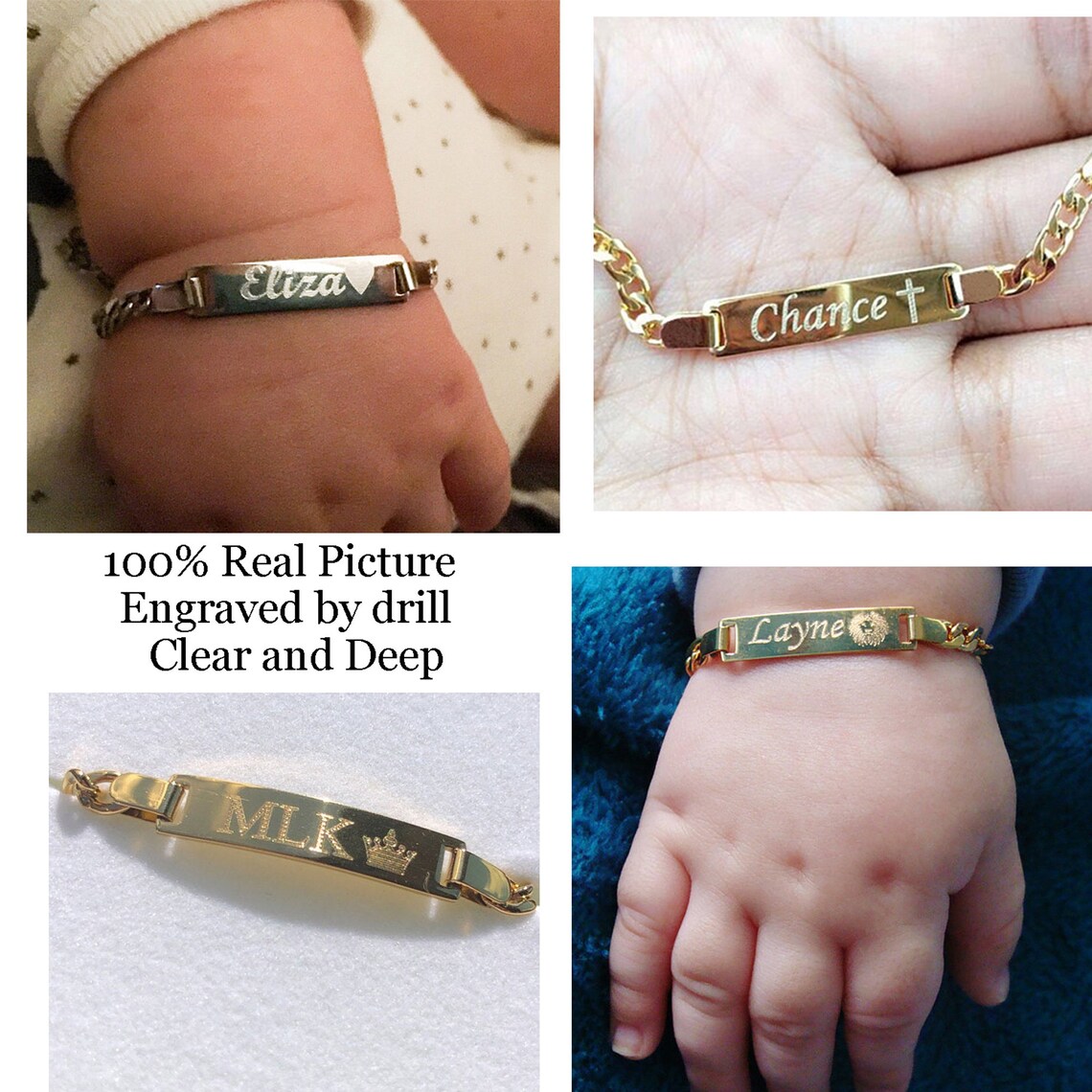 Baby Boy Bracelet Baby Baptism Gift Personalized Gold Plated Etsy