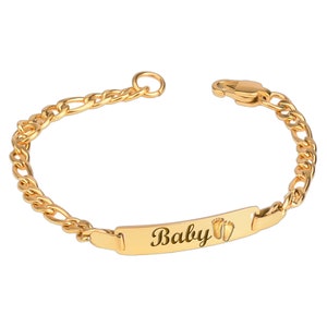 Baby boy bracelet, baby Baptism gift, personalized gold plated jewelry for baby shower gift with name