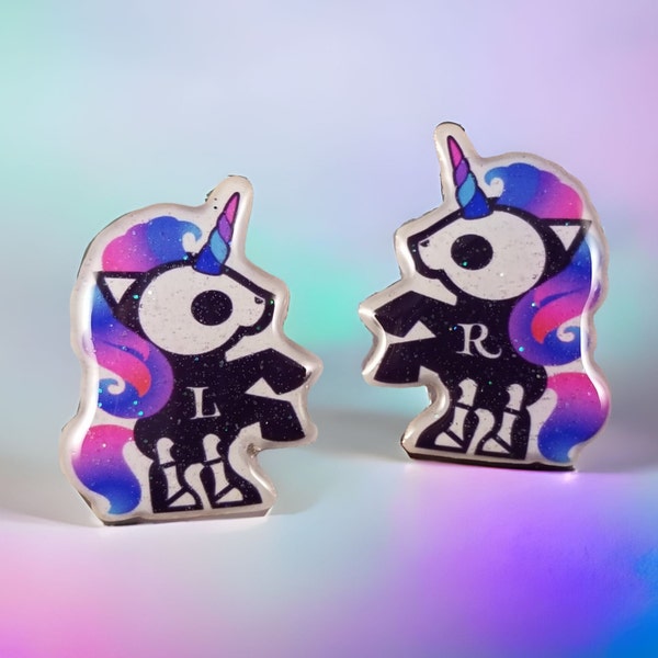 Lindos marcadores de rayos X de unicornio esqueleto con iniciales