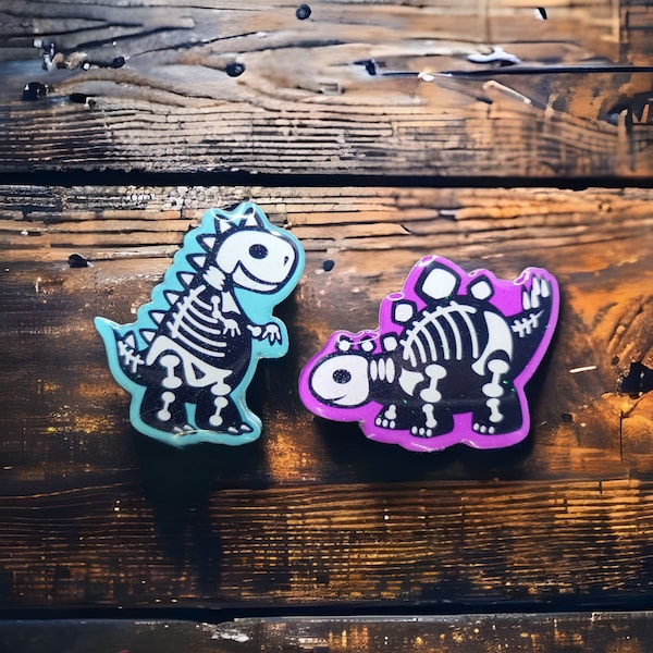 Marcadores de rayos X fósiles de dinosaurios - Teal & Hot Pink