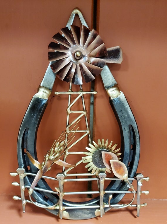 Horseshoe Sunflower Windmill Western Metal Art Wall Hanging - Western Metal Art Wall Hanging Horseshoe Sunflower Windmill Western Metal Art Wall Hanging - Western Metal Art Wall Hanging