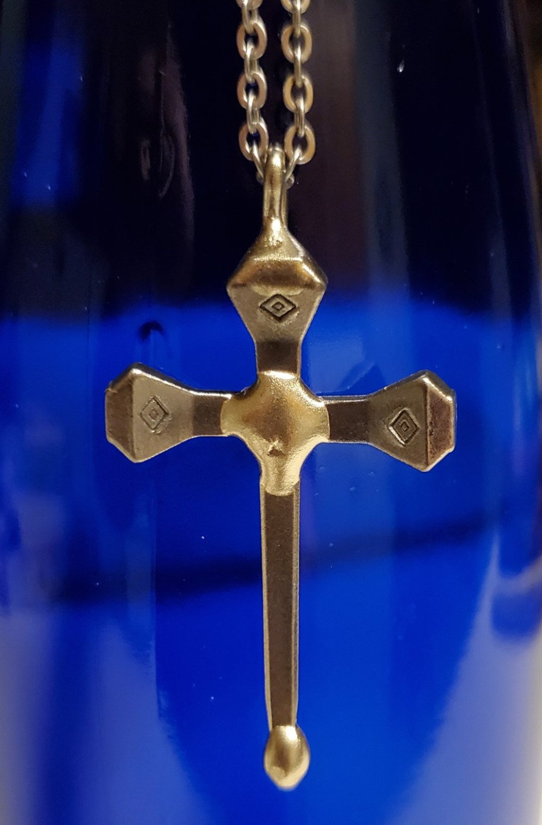 Horseshoe Nail Cross Necklace Etsy