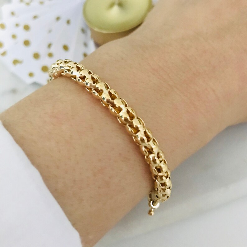 Gold Filled Bracelet Stack Bracelet Chunky Tubular Bracelet Etsy