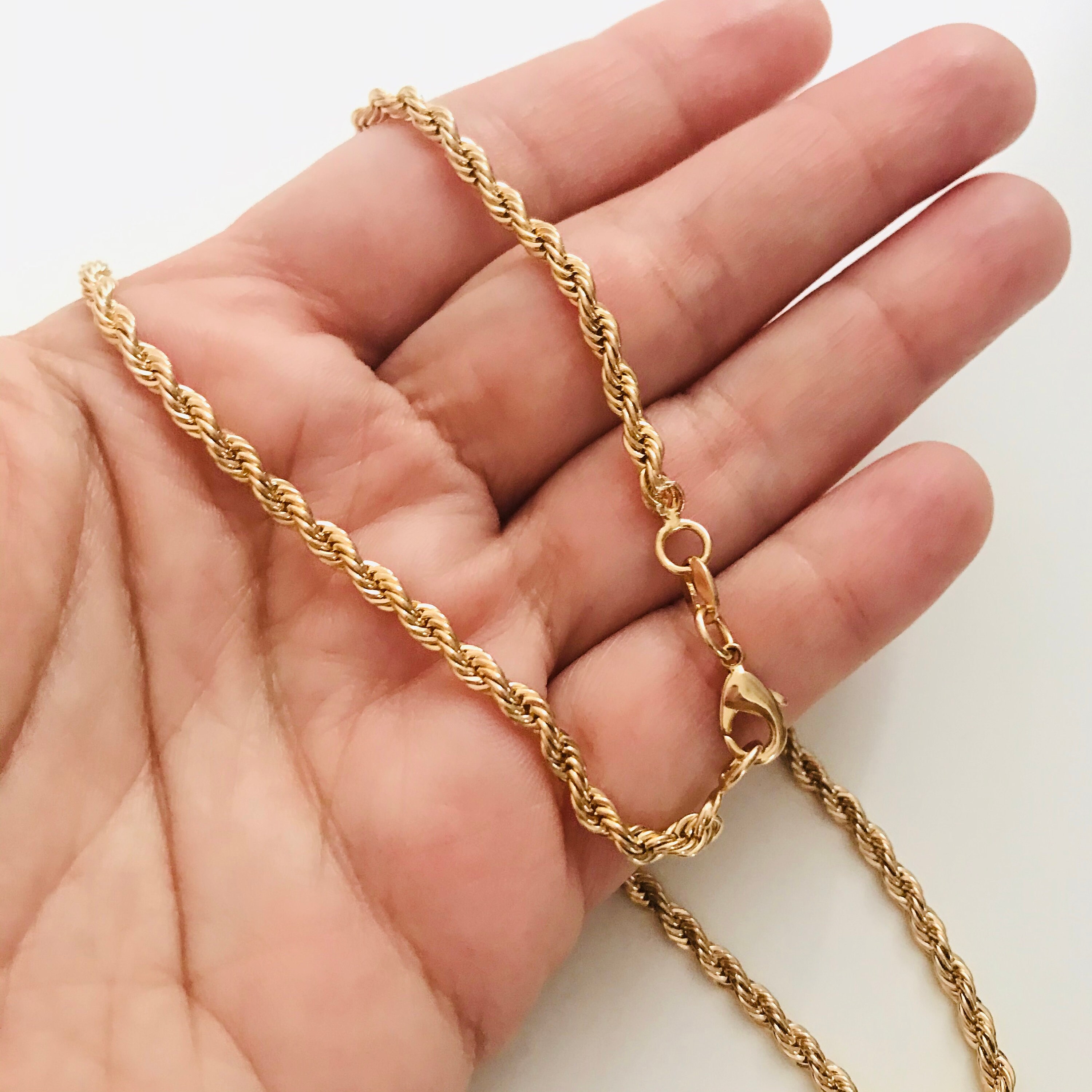 Gold Initial Necklace Layering Gold Rope Necklace18k Gold Etsy