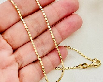 Gifts for Grads,Gold Layered Necklace, Flat Disc Necklace, Layer Link Chain Necklace, 18k Gold Layered Necklace, Gold Necklace Choker