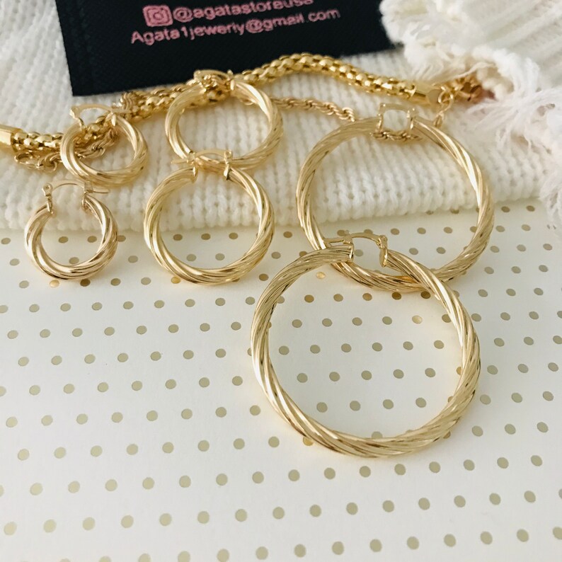 Gold Filled Twisted Hoop Earrings Dainty Gold Filled Hoop | Etsy