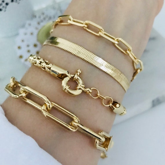 Stack Bracelet Gold Filled Bracelet Gold Chain Bracelet 