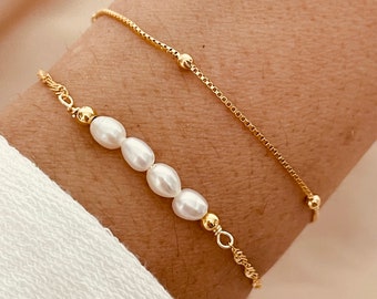 Freshwater Pearl Bracelet, Pearl Bracelet, Wedding Pearls Handmade Jewelry, Friendship Bracelet, Dainty Freshwater Pearl Bracelet
