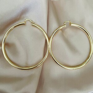 Large Hoop Earrings Circle Endless Huggie Big Hoops Earring | Etsy