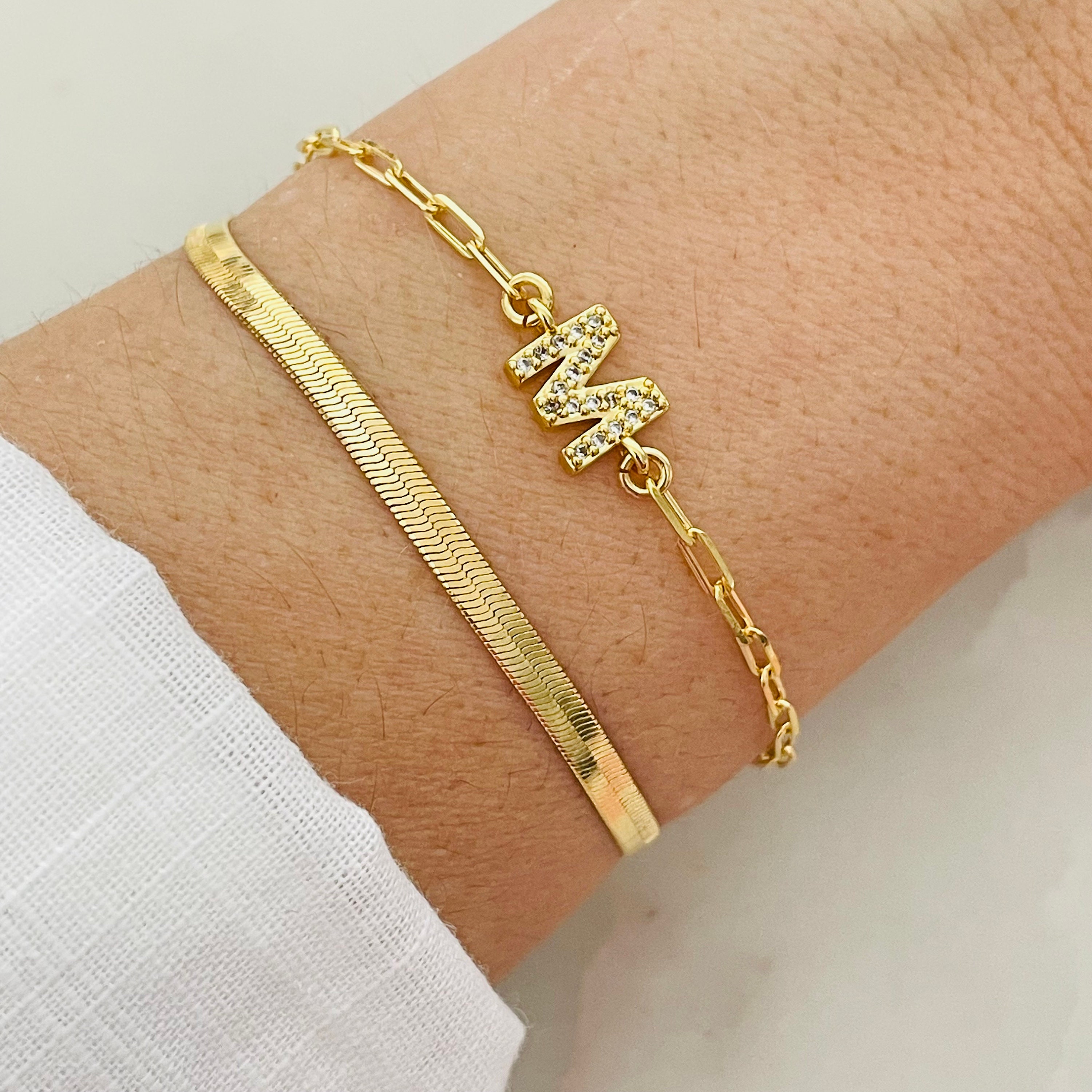 beautiful m letter bracelet