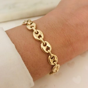 Gold Bracelet for Women, Stack Bracelet, Chunky Chain Link Bracelet ...