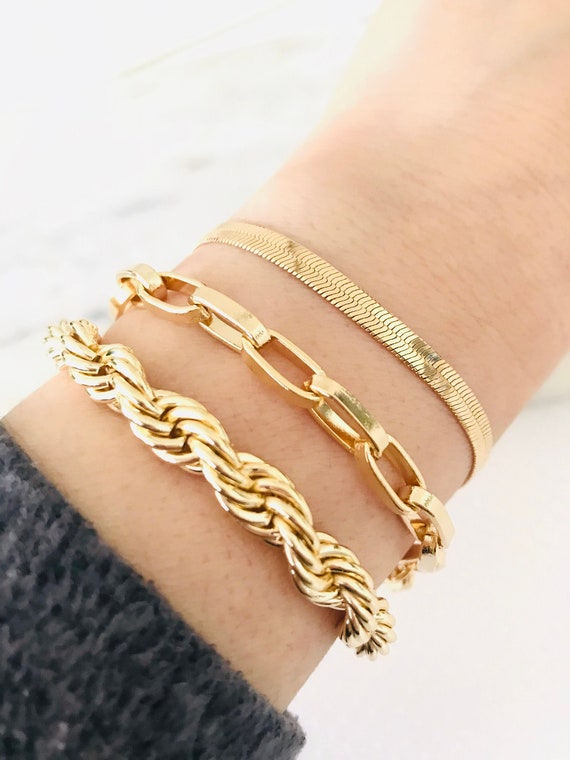 Stack Bracelet Gold Filled Bracelet Gold Chain Bracelet 