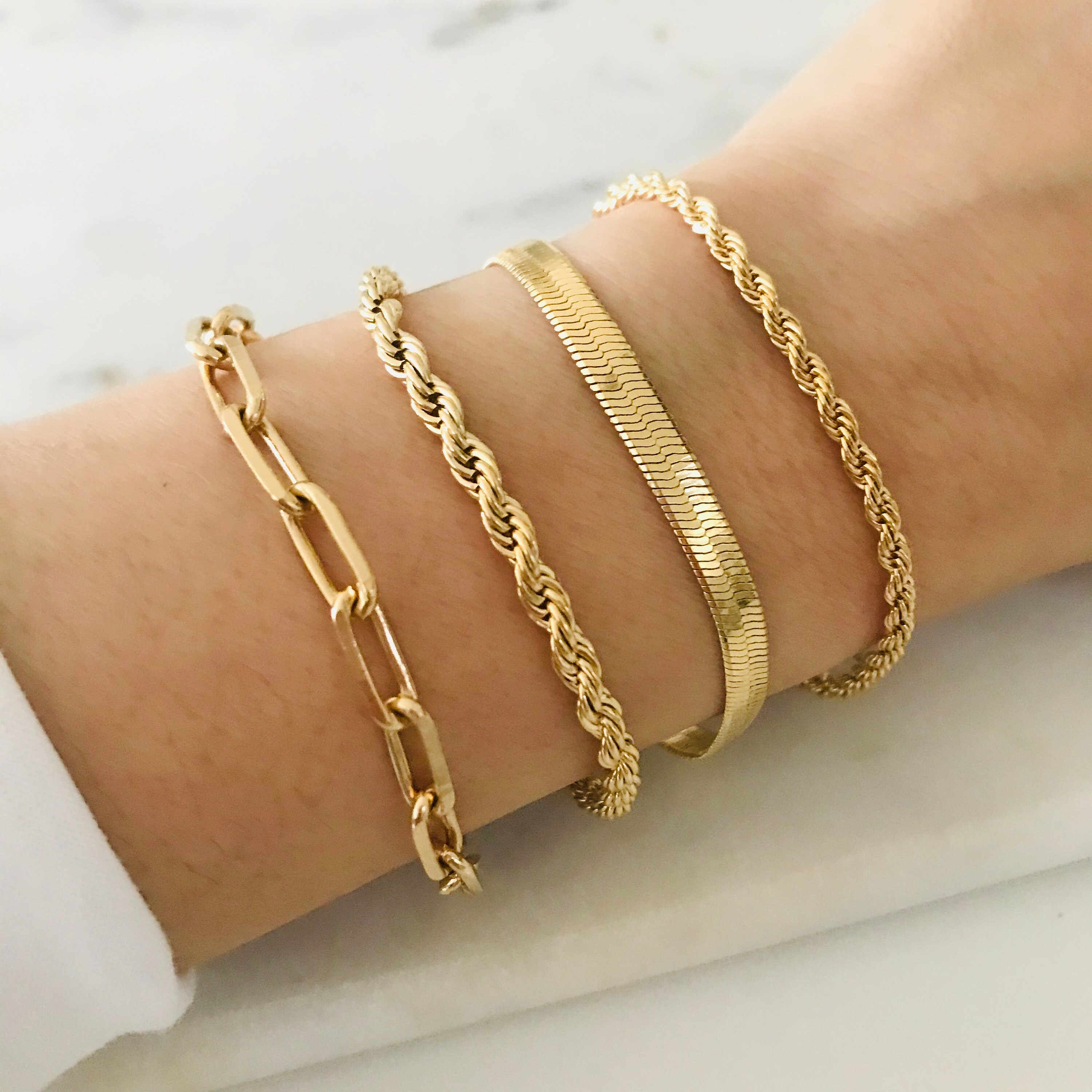 Link Chain Bracelet Paperclip Bracelets Gold Chain Bracelet Etsy