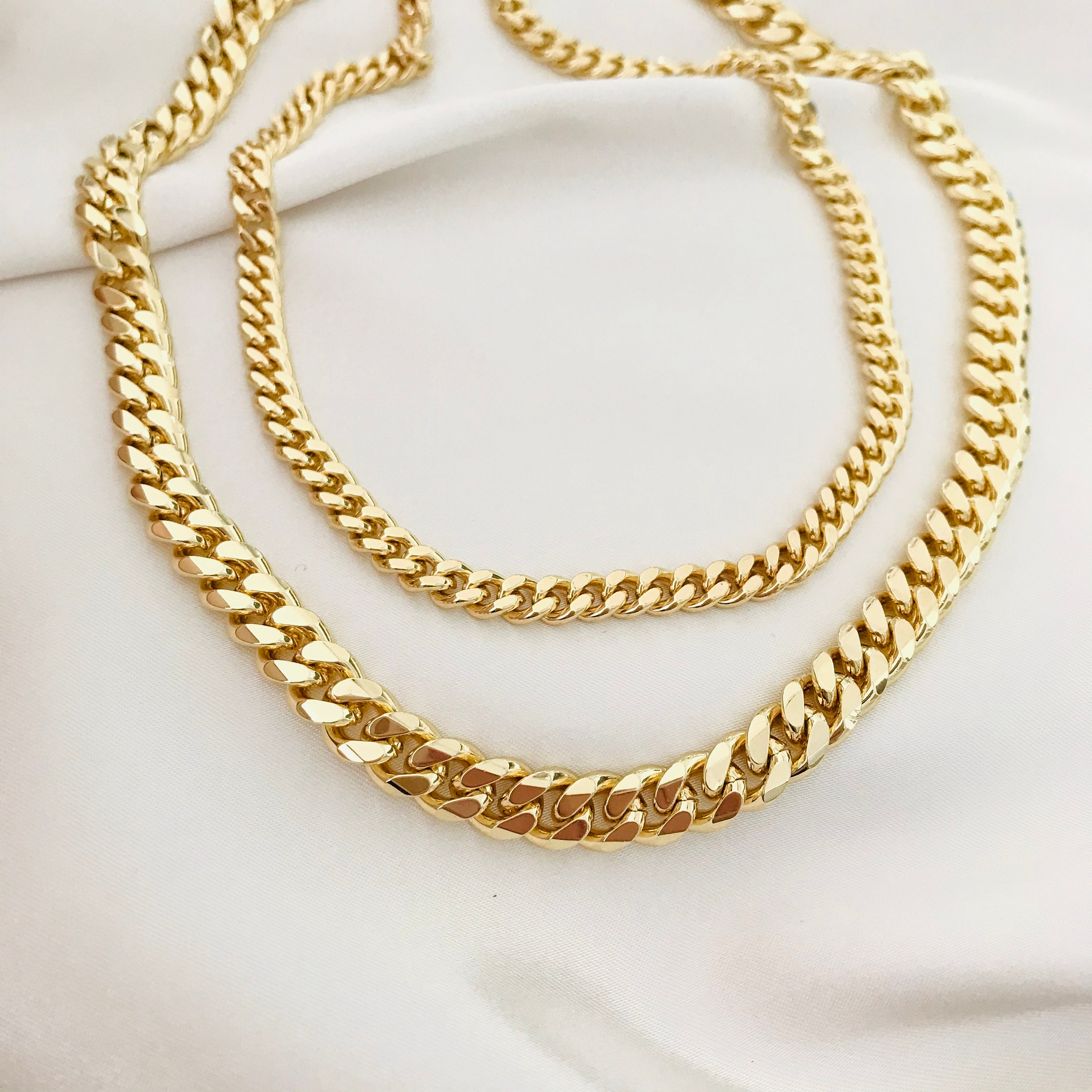 18K Gold Filled 9mm Curb Cuban Link 