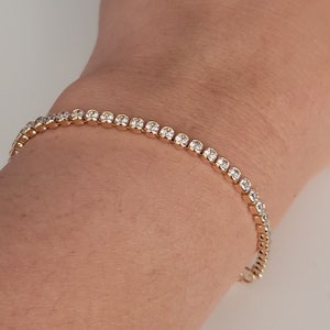 Cubic zirconia tennis bracelet white gold Clearance
