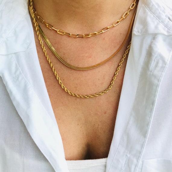 Gold Thick Gold Link Choker mothers Day Gift gold Link Chain