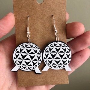 Spaceship Earth Inspired Dangle Earrings | Park Icon Earrings