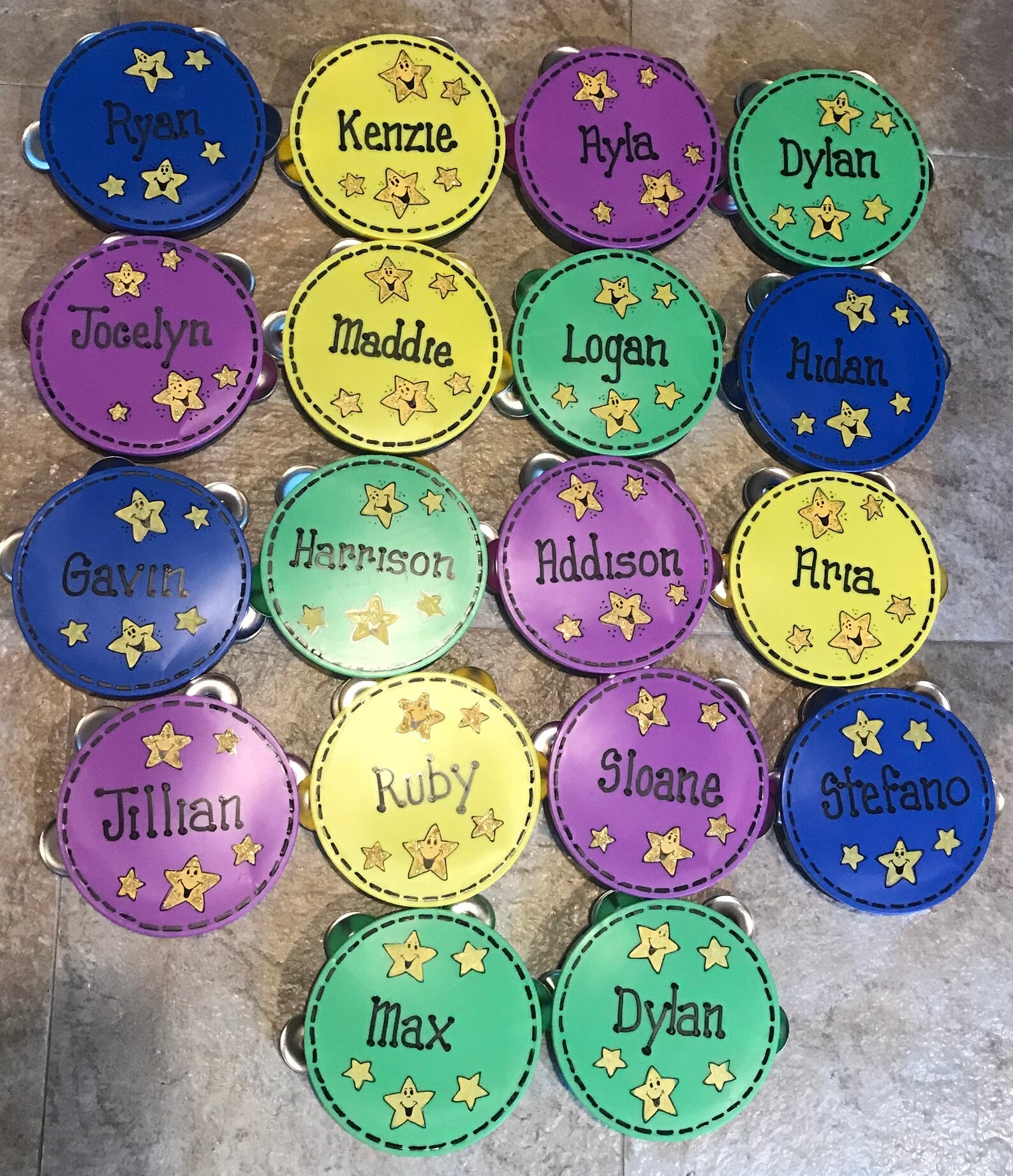 Handpainted Personalized tambourines party favors birthday Etsy