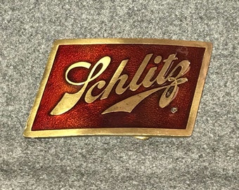 Vintage Schlitz Beer Belt Buckle
