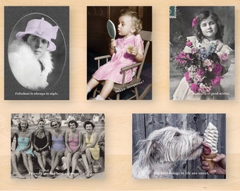 5 stunning retro happy birthday celebration postcards (from KeepMePostedPostcards)