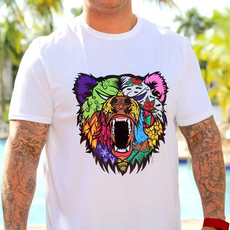 Bear T-shirt Unisex Bear Shirt Mens Bear Shirt Mens - Etsy