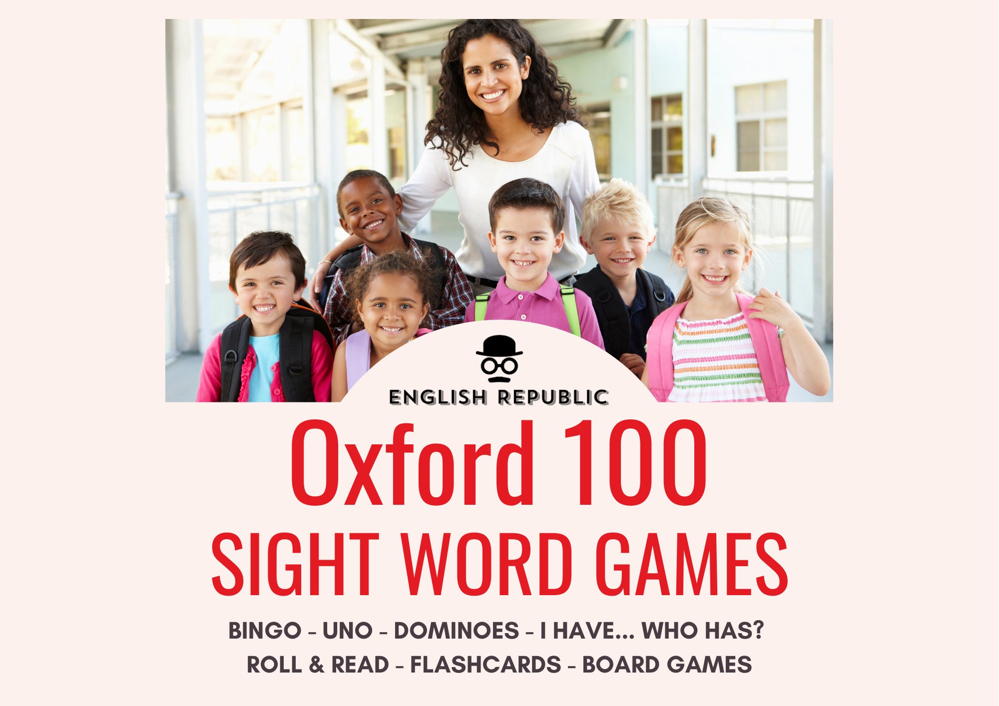 Oxford 100 Sight Word Bingo, Flashcards, Dominoes, UNO, Jenga